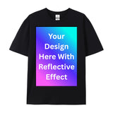Customize Reflective Print T-shirt 180G Full Cotton High Quality Material