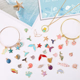 MARFOREVER 120 Pieces Of Ocean-themed Sea Jewelry For Jewelry Making, Gold Enamel Assorted Starfish And Shell Pendants Can Be Made Into Necklaces, Earrings, Bracelets,-Selling On Amazon Is Prohibited