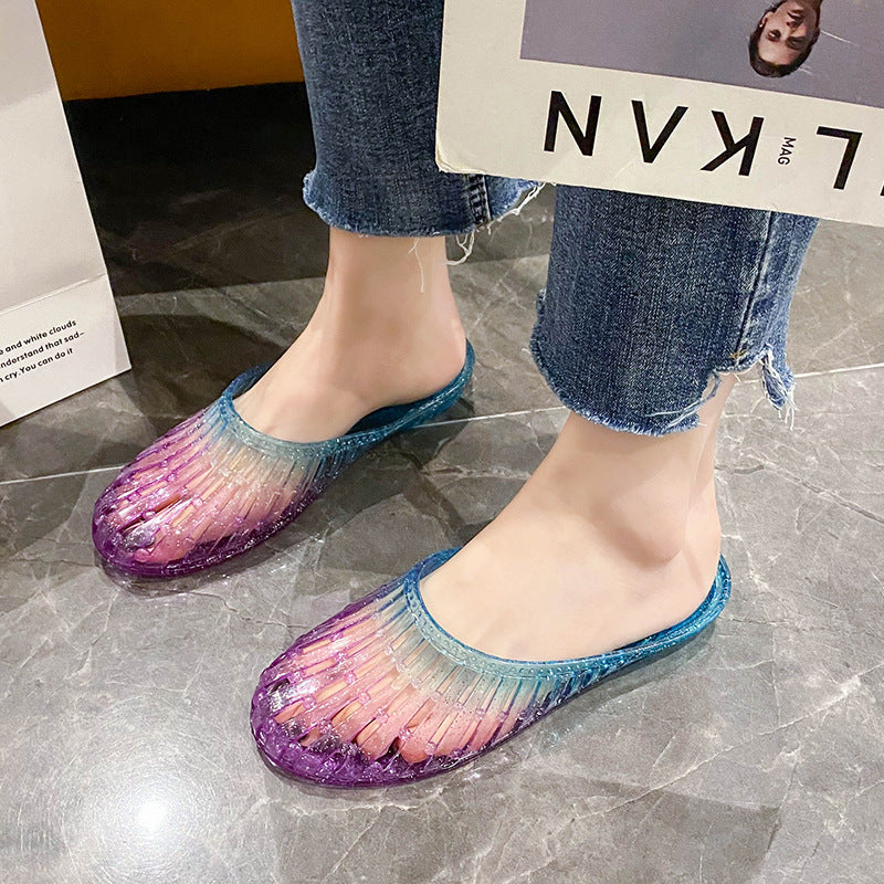 Fashion Crystal Women's Toe-covered Non-slip Sandals