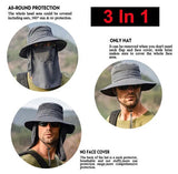 Sombrero de ala ancha con protección UV para senderismo, camping, pesca y safari para hombre