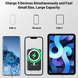 Power Bank Magnetic Portable Wireless FastCharger 10000mAh Type - C Cable LEDDisplay 22.5W PD Fast Charging LightingMag-Safe Battery Pack For IPhone15 14 13 12 Mini Pro Pro Max Devices Digital