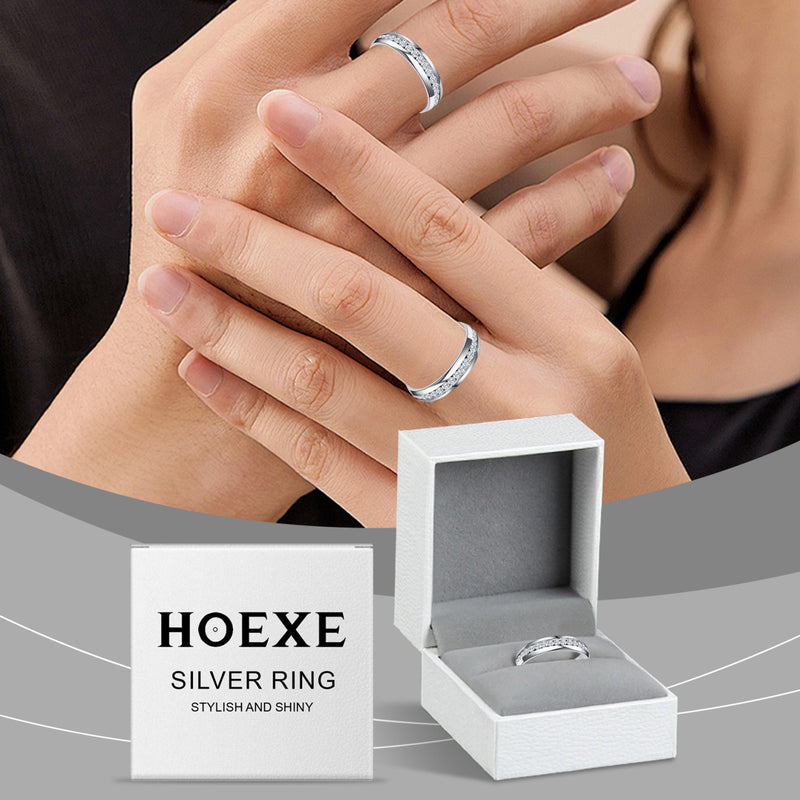 Hoexe Silver Dotted Diamond Ring Caring For Everyday Life, Comfortable To Wear, Sporty Rings For Men And Women