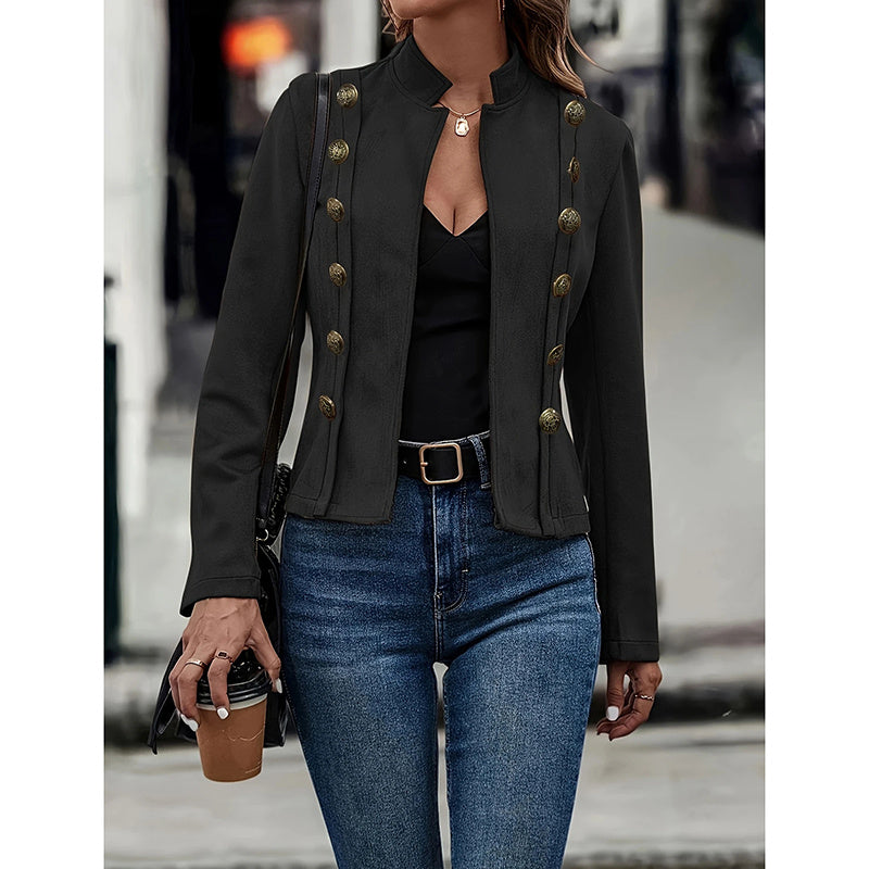 Women's Faux Suede Blazer - Long Sleeve Notch Lapel Open Front Jacket, Casual Business Office Blazer