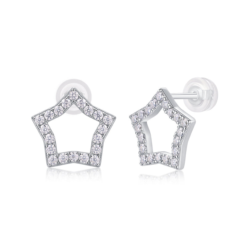 Tonight's New Star - S925 Moissanite Sterling Silver Earrings With Platinum-plated Stud Earrings, Fashionable, Trendy And Affordable Jewelry