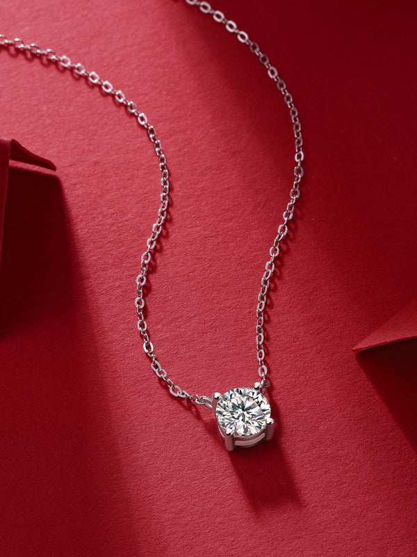 My Heart Will Last Forever - Affordable Diamond Jewelry Necklace Pendant Set With 1-carat And 2-carat Moissan Diamonds, S925 Sterling Silver And Platinum Plating. Fashionable And Trendy Jewelry