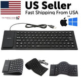 Waterproof Silicone Keyboard Foldable Flexible USB Dustproof DirtProof Full Size