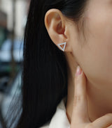 Unique - Set With Moissanite S925 Sterling Silver And Platinum-plated Stud Earrings, Fashionable, Trendy And Affordable Jewelry