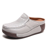 Fashionable All-match Rocking Shoes Thick-soled Muffin Closed Toe Half Slippers