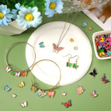 MARFOREVER 120 Pieces Butterfly Ornaments For Jewelry Making, All Kinds Of Gold Enamel Butterfly Pendants For DIY Necklaces, Brracelets, Earrings, Jewelry Making Supplies