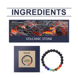 Hoexe Colorful Volcanic Stone Bracelet Jewelry Bead Bracelet Colorful Volcanic Stone Bracelet Adjustable Woven Beading