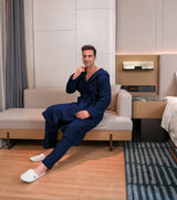 Conjunto de bata de terciopelo de fibra para hombre 