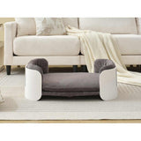 Scandinavian Style Cat Couch Bed, Pet Sofa For Indoor Cats PP Indoor Pet Furniture Elevated Cat Beds With Removable Mattress Cover Suitable For Kitty, Puppy Or Small Animal Brand Design White Grey