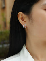 In Full Swing - Fashionable And Affordable Jewelry With Moissanite S925 Sterling Silver And Platinum-plated Stud Earrings