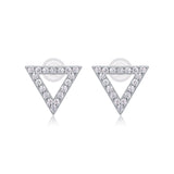 Unique - Set With Moissanite S925 Sterling Silver And Platinum-plated Stud Earrings, Fashionable, Trendy And Affordable Jewelry