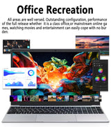 15.6" Windows 11 Pro Laptops Intel Celeron N4000 16GB RAM 1TB SSD Laptops Office Computer PC Fingerprint Unlock Notebook