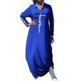 Plus Size Women's Clothing L-5XL Casual Maxi Dress Fashion Print Woman Dresses Long Sleeve Fall Clothes Wholesale Dropshipping