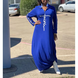 Plus Size Women's Clothing L-5XL Casual Maxi Dress Fashion Print Woman Dresses Long Sleeve Fall Clothes Wholesale Dropshipping