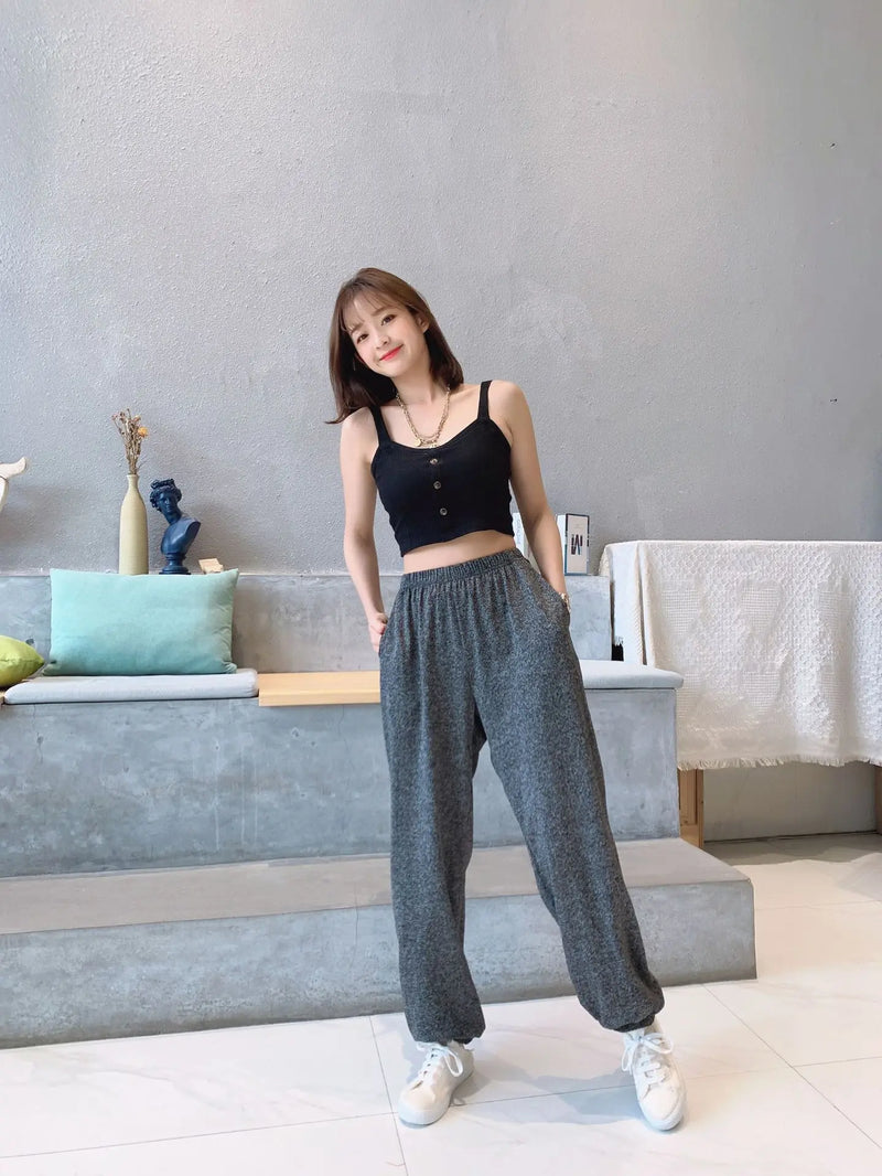 2XL-7XL брюки женские New Plus Fat Large Size Home Wear Wide Leg Sleep Trousers Spring Autumn Cotton Pants Female Pijama Mujer