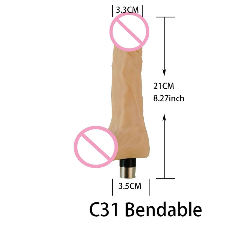 Fredorch Sex Machine Accessories 3XLR Connector Big Dildo Skin Color Dildo Vibrating Dildo Bendable Dildo Heated Dildo Vagina