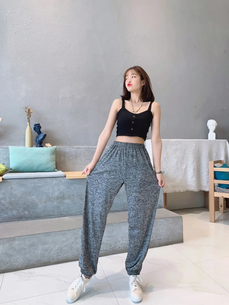2XL-7XL брюки женские New Plus Fat Large Size Home Wear Wide Leg Sleep Trousers Spring Autumn Cotton Pants Female Pijama Mujer