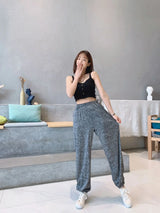 2XL-7XL брюки женские New Plus Fat Large Size Home Wear Wide Leg Sleep Trousers Spring Autumn Cotton Pants Female Pijama Mujer