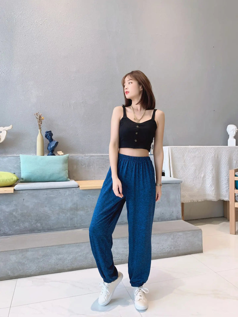 2XL-7XL брюки женские New Plus Fat Large Size Home Wear Wide Leg Sleep Trousers Spring Autumn Cotton Pants Female Pijama Mujer