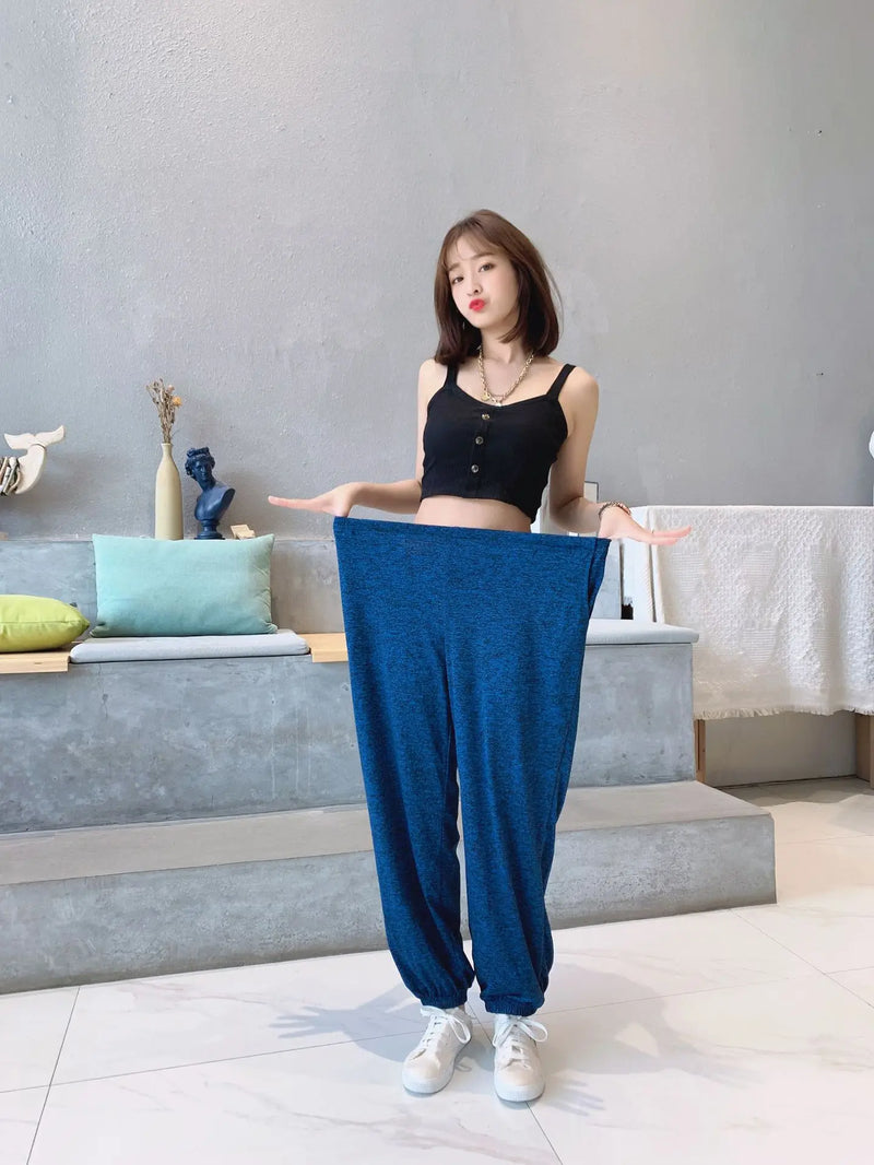2XL-7XL брюки женские New Plus Fat Large Size Home Wear Wide Leg Sleep Trousers Spring Autumn Cotton Pants Female Pijama Mujer