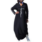 Plus Size Women's Clothing L-5XL Casual Maxi Dress Fashion Print Woman Dresses Long Sleeve Fall Clothes Wholesale Dropshipping