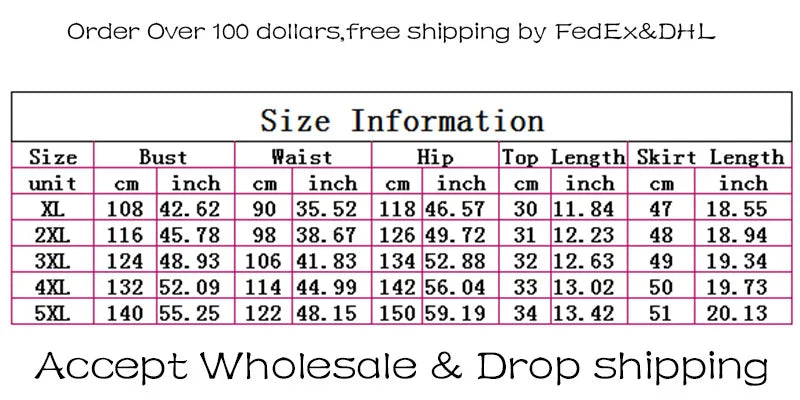 5xl Plus Size Women Clothing Wholesale Summer Outfits Crop Tops and Pleated Skirt Tracksuit Sweet Dress Suits Dropshipping