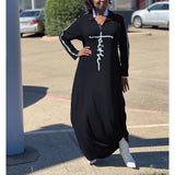 Plus Size Women's Clothing L-5XL Casual Maxi Dress Fashion Print Woman Dresses Long Sleeve Fall Clothes Wholesale Dropshipping