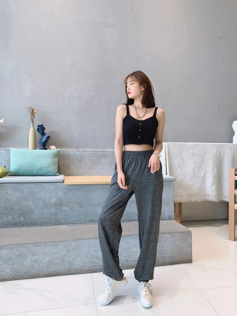 2XL-7XL брюки женские New Plus Fat Large Size Home Wear Wide Leg Sleep Trousers Spring Autumn Cotton Pants Female Pijama Mujer