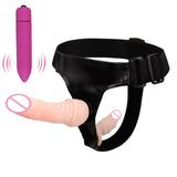 Strap On Realistic Double Dildo Pants For Woman Men Couples Dildo Panties For Lesbian Gay Flesh purple Vibrator Dildo For Gay