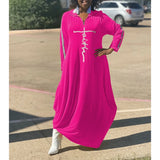 Plus Size Women's Clothing L-5XL Casual Maxi Dress Fashion Print Woman Dresses Long Sleeve Fall Clothes Wholesale Dropshipping