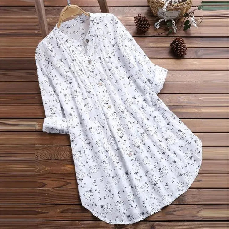 5XL -S  Large Size Blouse Tunic Women Beach Cover Up 2025 Woman Shirts Summer Dress Flower Print Swim Cover-up Tops Beachwear