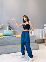 2XL-7XL брюки женские New Plus Fat Large Size Home Wear Wide Leg Sleep Trousers Spring Autumn Cotton Pants Female Pijama Mujer