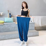 2XL-7XL брюки женские New Plus Fat Large Size Home Wear Wide Leg Sleep Trousers Spring Autumn Cotton Pants Female Pijama Mujer