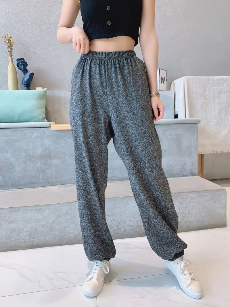 2XL-7XL брюки женские New Plus Fat Large Size Home Wear Wide Leg Sleep Trousers Spring Autumn Cotton Pants Female Pijama Mujer