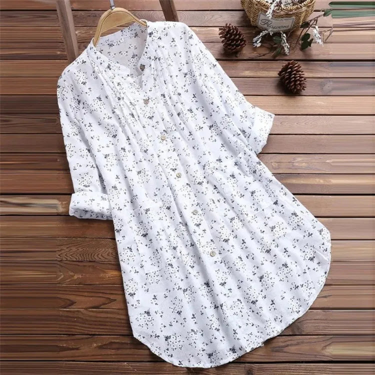 5XL -S  Large Size Blouse Tunic Women Beach Cover Up 2025 Woman Shirts Summer Dress Flower Print Swim Cover-up Tops Beachwear