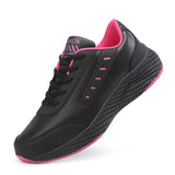 Leather Women's Shoes Casual Sneaker Round Toe Flat Heel Women's Running Shoes