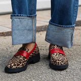 Fashion Comfortable Low Heel Leopard Shoes Women