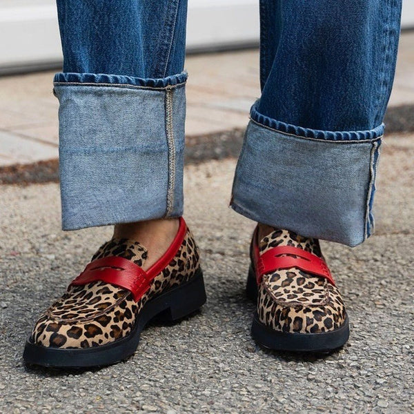 Fashion Comfortable Low Heel Leopard Shoes Women