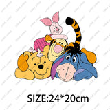 Winnie the Pooh  Clothing Thermoadhesive Patches High quality adhesive backing Iron-on Cartoon Stickers Cheap  DIY Appliques