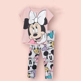 Kids Clothes 2024 Autumn Princess Children's Clothing Sets Cartoon Minnie Mouse Suit for Girls Two-piece Baby Girl Clothing