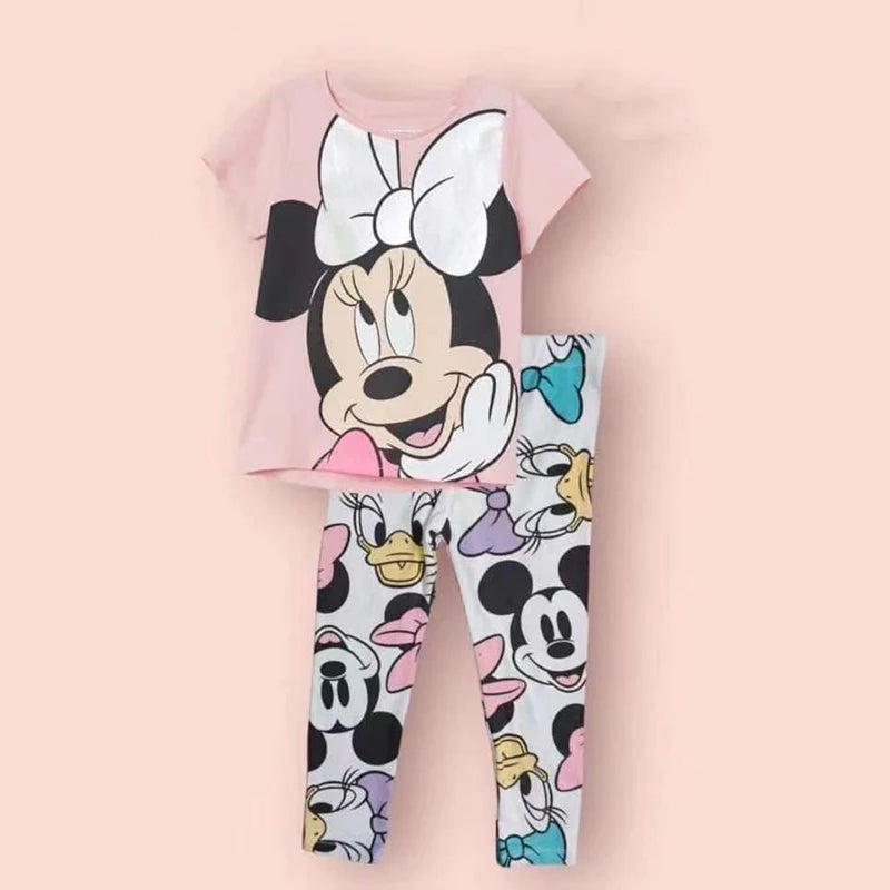 Kids Clothes 2024 Autumn Princess Children's Clothing Sets Cartoon Minnie Mouse Suit for Girls Two-piece Baby Girl Clothing