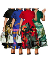 XL-5XL Plus Size Clothes Dresses Women Robes Summer Short Sleeve Street Style Casual 3XL 4XL Big Size Maxi Dress Oversized