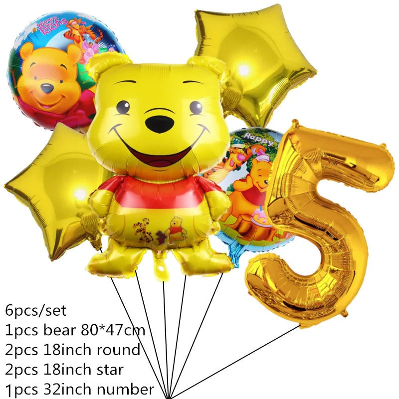 Disney Cartoon Winnie The Pooh Tablecloth Supplies Winnie The Pooh Party Disposable Table Cover Kids Birthday Party Decoration