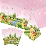 Winnie the Pooh Party Tablecloth Kids Birthday Supplies Winnie the Pooh  Decorations Tablecover for Boys Girls Baby Shower