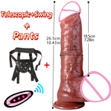 XXXL Huge Dildo Vibrator Dildo Heating Wireless Remote Telescopic Dildo Vibrator For Women Realistic Penis Swing Dick SexToys