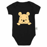 Cartoon Winnie the Pooh Print Baby Clothes Cotton Bodysuit Summer Short Sleeve Newborn Boys Girls Jumpusuit