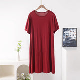 XL-8XL Plus Size Night Dress Woman New Short Sleeve Modal Sleepwear Women's Nightgowns Loose Comfort Night Wear Nightshirt